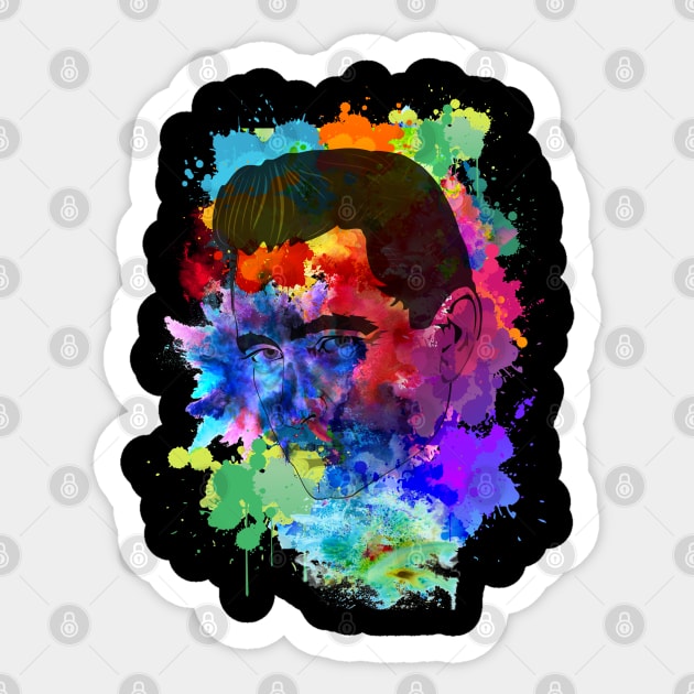 Johnny Cash - Paint  Splash Color Sticker by sgregory project